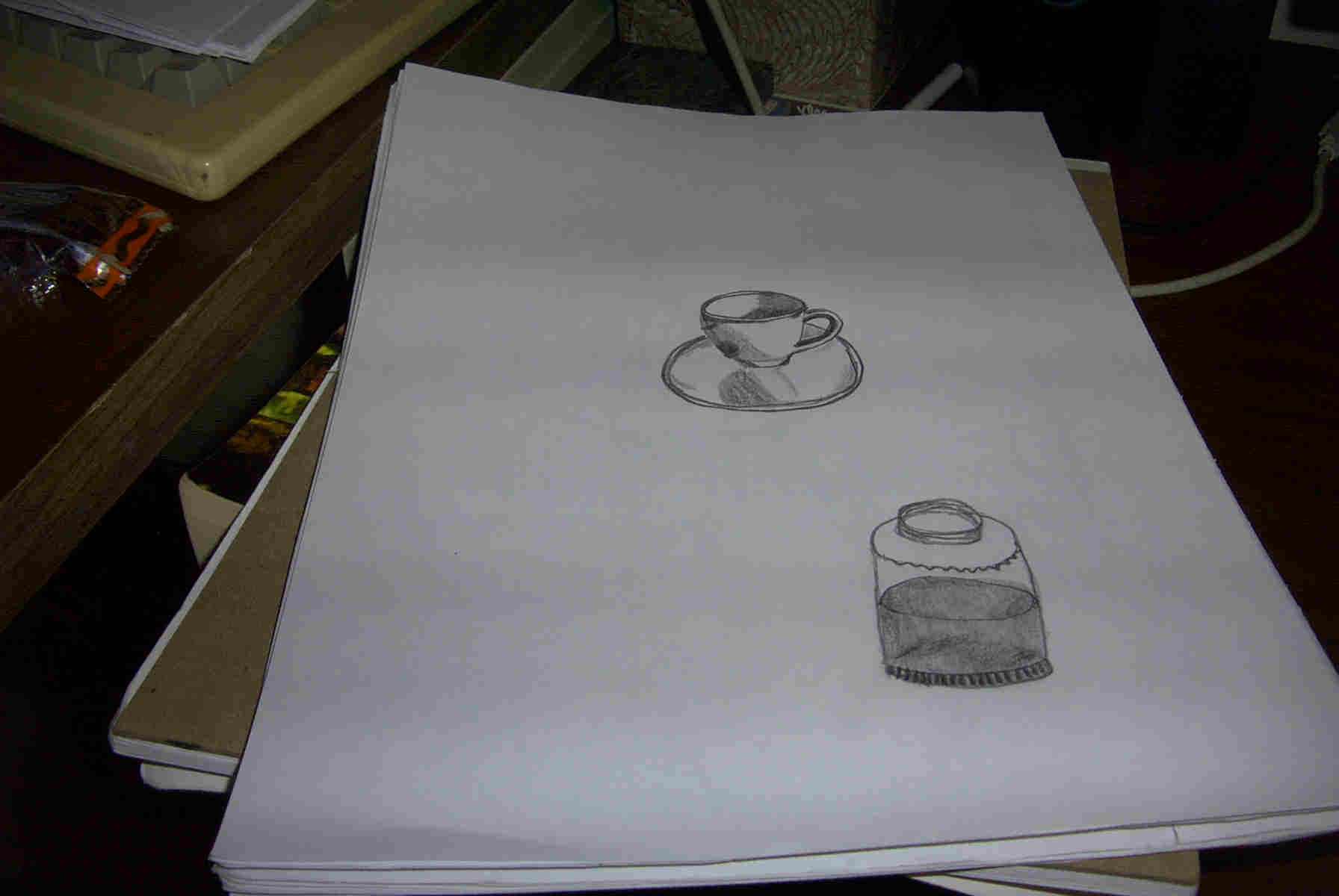 Tea cup and Glass of water